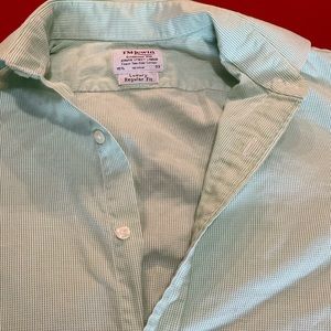 TM LEWIN - BUTTON DOWN MINT GREEN SHIRT 15 1/2